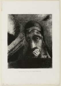 Face of Mystery (I min drøm så jeg i himlen et ANSIGT OF MYSTERY), plade 1 fra Homage to Goya af Odilon Redon