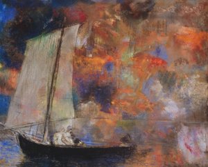 Blomsterskyer af Odilon Redon
