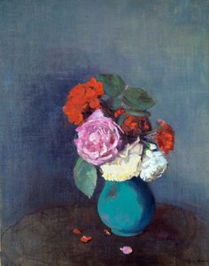 Blomster Buket af nelliker. Maleri af Odilon Redon (1840-1916) 1900 søn. 0,46x0,38 m Lyon, Musee des Beaux Arts - Blomster - Buket nelliker. Maleri af Odilon Redon (1840-1916) af Odilon Redon