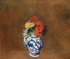 Blomster i en blå vase, ca. 1900 af Odilon Redon