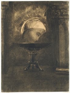 Hoved med frygisk hue, på en salve af Odilon Redon