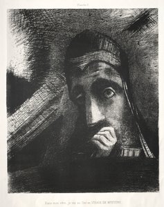 Homage to Goya: In My Dream I Saw in the Sky a Face of Mystery, 1885. af Odilon Redon