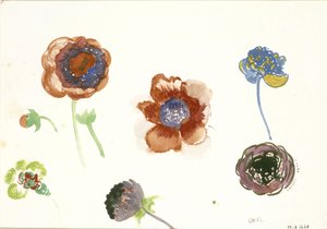 Otte blomsterstudier af Odilon Redon