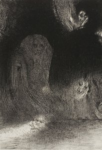 Jeg har nogle gange set på himlen, hvad der syntes at være som former for spiritus, plade 21 af 24 af Odilon Redon