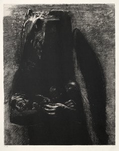 Det er Djævelen, der bærer de syv dødssynder under sine to vinger af Odilon Redon