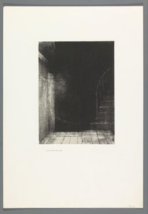 Je vis une lueur large et pâle La Maison Hautée, 6 litografier omslagstitelblad The Haunted House, La Maison Hantée, illustrationer til tekst af Bulwer-Lytton, oversat til fransk af René Philipon, (serietitel) af Odilon Redon