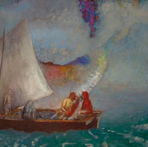 The Grey Sail, ca. 1900-05 (olie på lærred) af Odilon Redon