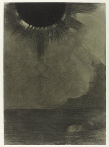 Le Noyé Drukner i et vand ved måneskin af Odilon Redon