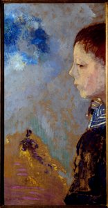 Portræt af Ari Redon (1889-1972) på marinepasset (søn af kunstneren). Maleri af Odilon Redon (1840-1916) af Odilon Redon