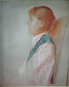 Portræt af Madame Odilon Redon - Pastel af Odilon Redon