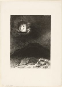 Precarious Glimmering, a Head Suspended from Infinity, plade 3 af 6 af Odilon Redon