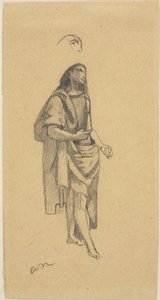 Johannes Døberen, med skitse af hovedet af Odilon Redon