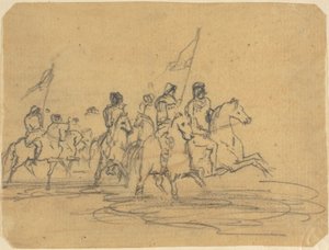 Skitse til Redons første radering, The Ford (M. 2) af Odilon Redon