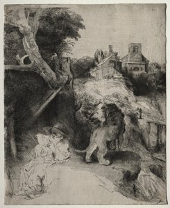 Sankt Jerome læser i et italiensk landskab af Odilon Redon