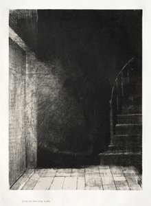 The Haunted House: We Both Saw a Large Pale Light, 1896. af Odilon Redon