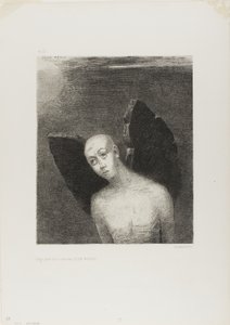 Den forsvundne engel åbnede så sorte vinger, fra Night af Odilon Redon