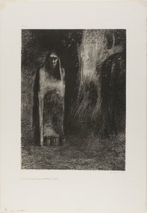 Manden var alene i et natlandskab, fra Night af Odilon Redon