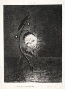 Marskblomsten, et trist menneskehoved af Odilon Redon
