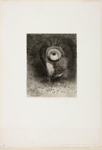 Der var måske et første syn forsøgt i blomsten, plade 2 af 8 fra "Les Origines" af Odilon Redon