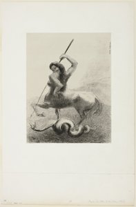 Der var kampe og forgæves sejre, plade 6 af 8 fra "Les Origines" af Odilon Redon