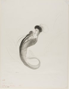 Uden titel prøvelitografi af Odilon Redon