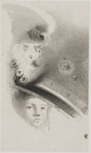 Uden titel prøvelitografi af Odilon Redon
