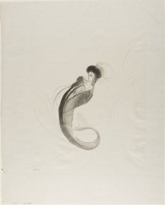 Uden titel prøvelitografi af Odilon Redon