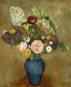 Vase med blomster; Vase med blomster, af Odilon Redon