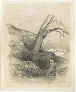 Knælende kvinde af Odilon Redon