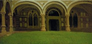 Gammelt florentinsk kloster, ca. 1864-65 (olie på lærred) af Odoardo Borrani