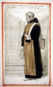 Religiøs orden: Hospital Brothers of Saint John of God. 1500-tals stik. Ifølge O. Fialetti.