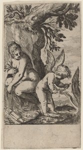 Venus med Amor, der slår sin bue