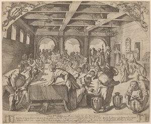 Ægteskabet i Kana af Odoardo Fialetti after Jacopo Tintoretto
