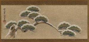 Snefyldte fyrreknage, Edo-periode, 1700-tallet.