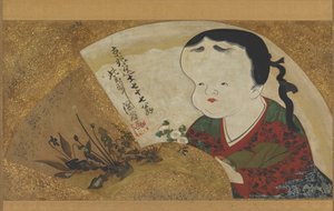 Uzume Okame og blomster, 18.-19. århundrede.