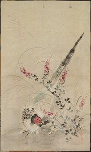 Fasan og græsser, slutningen af det 17.-begyndelsen af det 18. århundrede. af Ogata Korin
