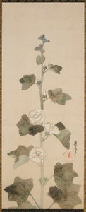 Hvide stokroser, Edo-periode, slutningen af det 17.-begyndelsen af det 18. århundrede. af Ogata Korin