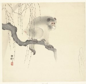 Abe på trægren af Ohara Koson