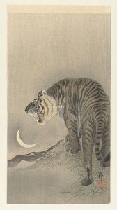Brølende tiger af Ohara Koson