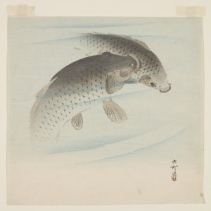 Karper (Koi) (træbloktryk i farver) af Ohara Koson