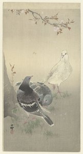 Tre tamme duer af Ohara Koson