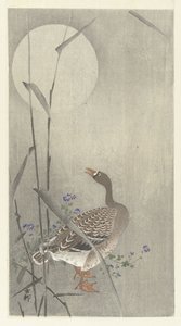 Gås ved fuldmåne af Ohara Koson