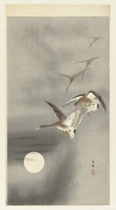 Gæs i flugt af Ohara Koson