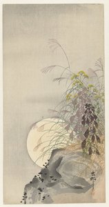 Græsser ved fuldmåne af Ohara Koson