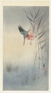 Kingfisher jagt fisk af Ohara Koson