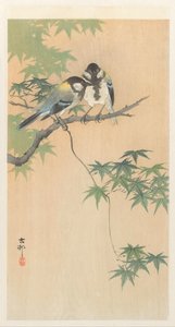 Store bryster på ahorngren af Ohara Koson