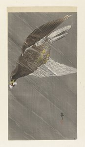 Nedadgående flyvende ørn af Ohara Koson