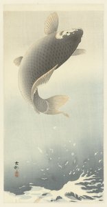 hoppende karpe af Ohara Koson