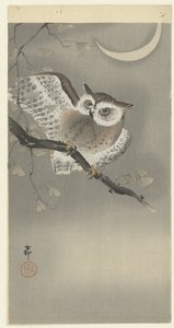 Efter søjlen vand l medlem sølv k af Ohara Koson