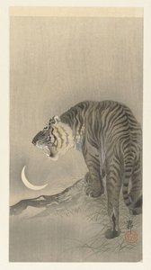 Brølende tiger af Ohara Koson